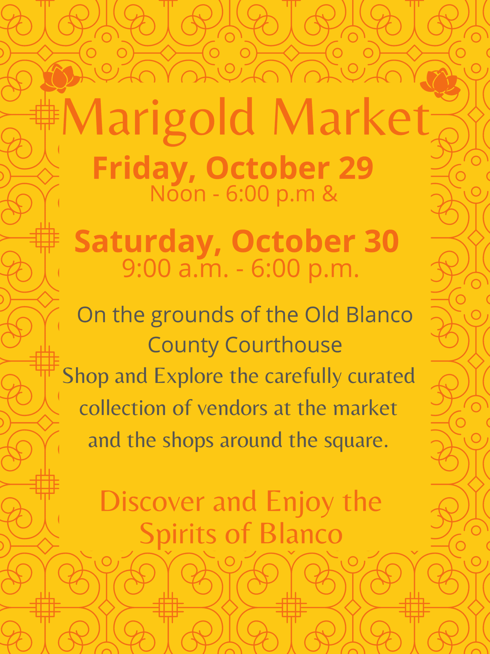 Texas Marigold Festival Marigold Market Visit Blanco