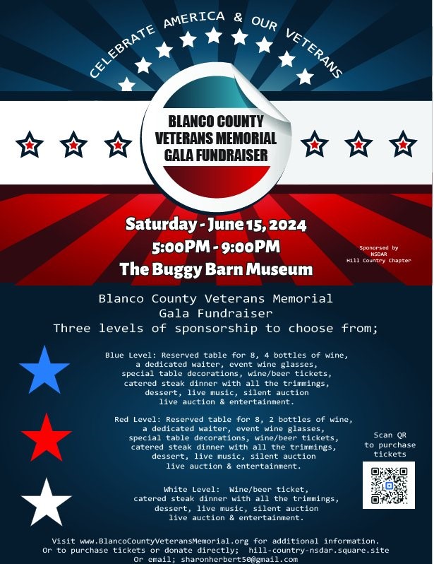 Blanco County Veterans Memorial Gala Fundraiser