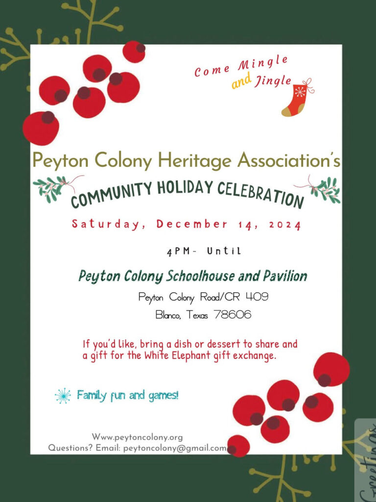 Peyton Colony Heritage Association Holiday Celebration